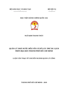 Quản Lý Nhà Nước Cơ Sở Lưu Trú Du Lịch Tại TP.HCM