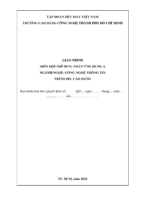 Giáo Trình Toán Ứng Dụng A Cho Ngành Công Nghệ Thông Tin