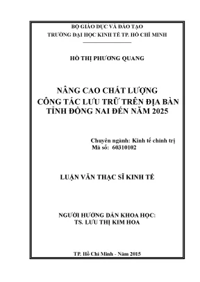 Nâng cao chất lượng lưu trữ tại Đồng Nai đến năm 2025