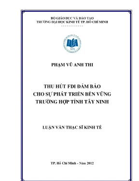 Thu Hút FDI Bền Vững Tại Tỉnh Tây Ninh