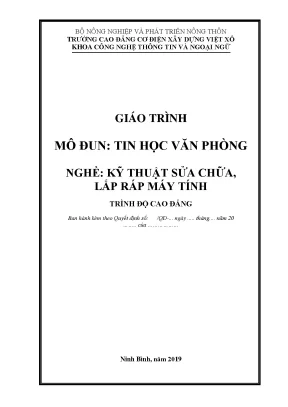 Giáo Trình Tin Học Văn Phòng Cho Nghề Kỹ Thuật Sửa Chữa 