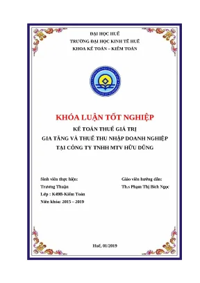 Nghiên cứu kế toán thuế GTGT và TNDN tại Công ty TNHH