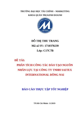 Phân Tích Đào Tạo Nguồn Nhân Lực Tại Saitex