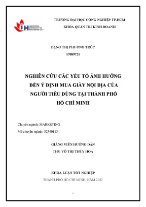 Yếu Tố Ảnh Hưởng Đến Ý Định Mua Giày Nội Địa Tại TP.HCM