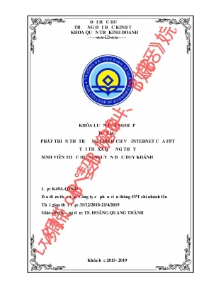 Phát Triển Thị Trường Dịch Vụ Internet FPT Tại Hương Thủy