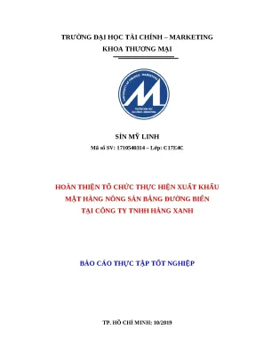 Tổ Chức Xuất Khẩu Nông Sản Bằng Đường Biển Tại Công Ty