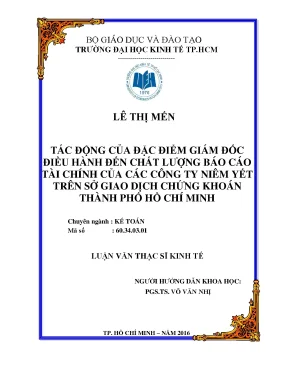 Tác động của CEO đến chất lượng báo cáo tài chính tại