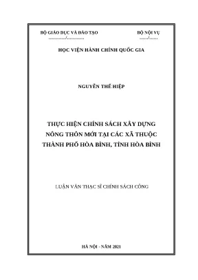 Luận văn xây dựng nông thôn mới tại Hòa Bình (Thực trạng)