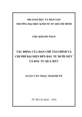 Tác động của hạn chế tài chính và chi phí đại diện đến