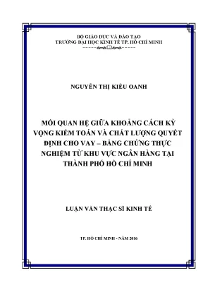 Luận văn: Kỳ vọng kiểm toán & chất lượng quyết định cho vay