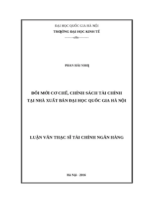 Đổi mới chính sách tài chính tại Nhà xuất bản Đại học
