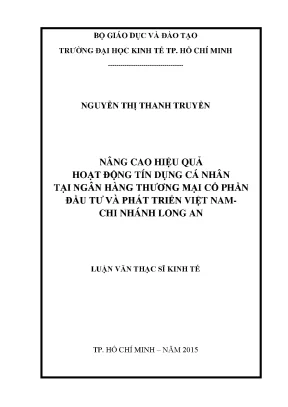 Nâng cao hiệu quả tín dụng cá nhân tại BIDV Long An