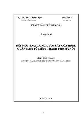 Đổi mới hoạt động giám sát của HĐND quận Nam Từ Liêm