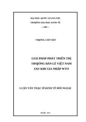 Giải pháp phát triển thị trường bán lẻ Việt Nam sau gia