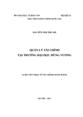 Quản lý tài chính hiệu quả tại Đại học Hùng Vương