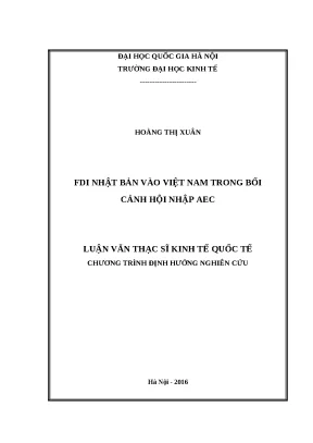 Tác động của FDI Nhật Bản vào Việt Nam trong bối cảnh AEC