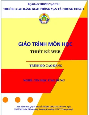 Giáo trình Thiết kế Web Cao đẳng Tin học ứng dụng (Full)