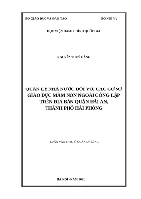 Luận văn: Quản lý mầm non ngoài công lập ở Hải An