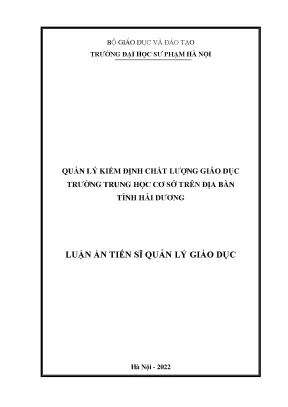 Quản Lý Kiểm Định Chất Lượng Giáo Dục Trường Trung Học