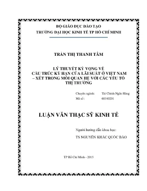 Nghiên cứu lý thuyết kỳ vọng về cấu trúc kỳ hạn lãi suất