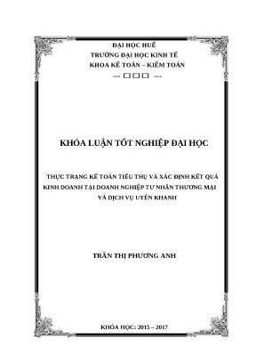Khóa luận Kế toán tiêu thụ & xác định kết quả kinh doanh