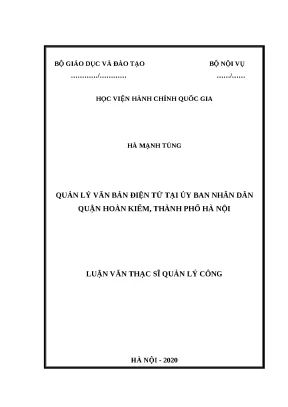 Luận văn Quản lý văn bản điện tử tại UBND Hoàn Kiếm