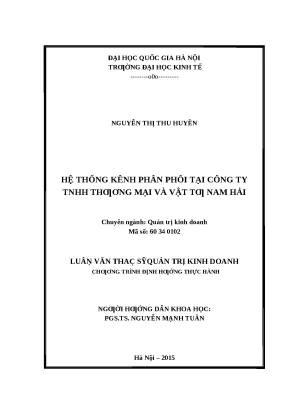 Luận văn thạc sĩ ueb hệ thống kênh phân phối tại công ty tnhh thương mại và vật tư nam hải