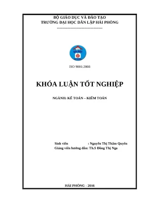 Cải Tiến Kế Toán Thanh Toán Tại Công Ty TNHH Ojitex Hải
