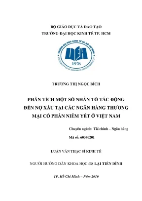 Phân Tích Tác Động Đến Nợ Xấu Tại Ngân Hàng TMCP Niêm