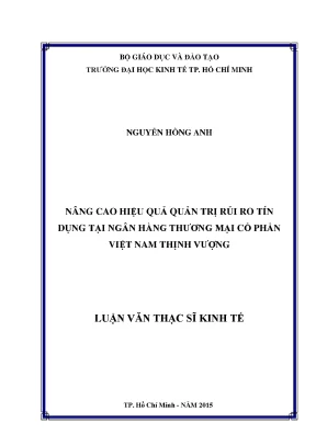 Luận văn: Nâng cao quản trị rủi ro tín dụng tại VPBank