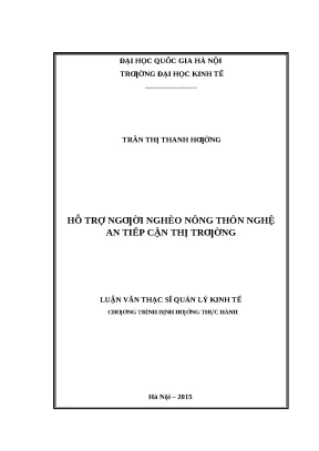 Luận văn: Hỗ trợ người nghèo Nghệ An tiếp cận thị trường