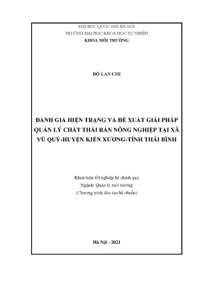 Quản lý chất thải rắn nông nghiệp tại xã Vũ Quý, Thái