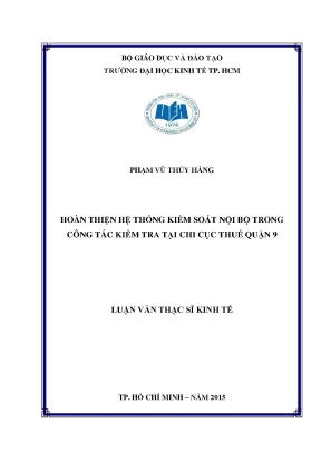 Hoàn thiện hệ thống kiểm toán nội bộ tại Chi cục Thuế Quận 9