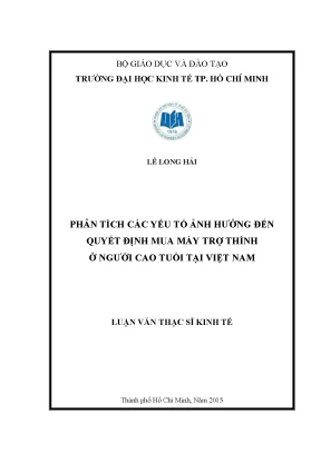 Phân Tích Yếu Tố Ảnh Hưởng Đến Quyết Định Mua Máy Trợ