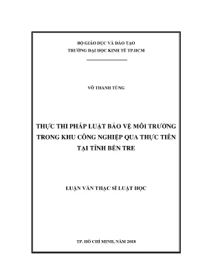 Luận văn: Thực thi pháp luật BVMT tại KCN tỉnh Bến Tre