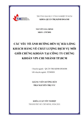 Yếu Tố Ảnh Hưởng Đến Sự Hài Lòng Khách Hàng Tại VPS TP.HCM