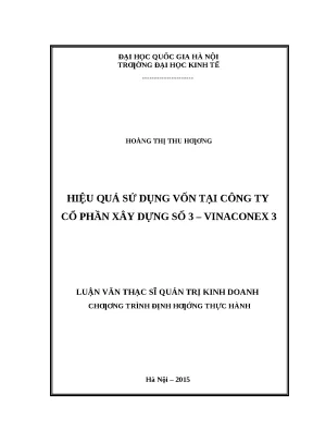 Nâng cao hiệu quả sử dụng vốn tại Vinaconex 3