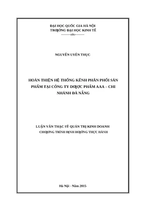 Hoàn thiện kênh phân phối sản phẩm tại công ty dược phẩm