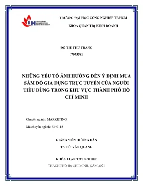 Yếu Tố Ảnh Hưởng Đến Ý Định Mua Sắm Đồ Gia Dụng Trực