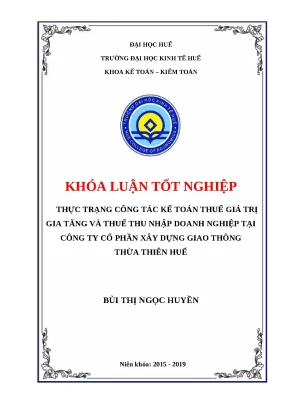 Khóa luận kế toán thuế GTGT và TNDN tại công ty xây dựng