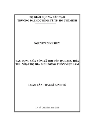 Vốn xã hội & Đa dạng hóa thu nhập nông thôn Việt Nam