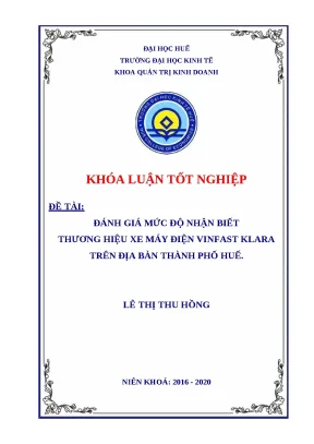 Khóa luận: Đánh giá nhận biết thương hiệu VinFast Klara