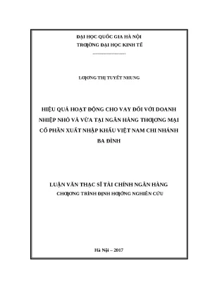 Hiệu Quả Cho Vay Doanh Nghiệp Nhỏ và Vừa Tại Eximbank Ba