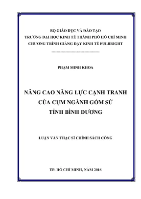 Nâng cao năng lực cạnh tranh ngành gốm sứ Bình Dương
