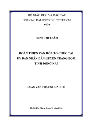 Hoàn thiện văn hóa tổ chức tại UBND huyện Trảng Bom,
