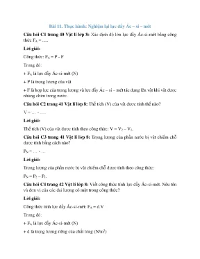 Giải Vật Lý 8: Chương 1 Cơ Học Chi Tiết