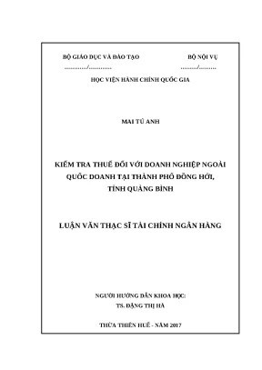 Luận văn kiểm tra thuế doanh nghiệp ngoài quốc doanh