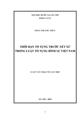 Luận văn: Thời hạn tố tụng trước xét xử (Luật TTHS VN)