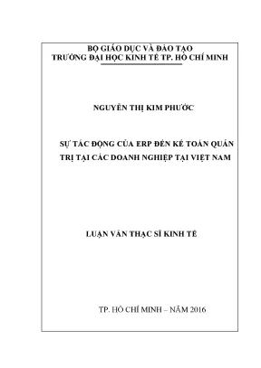 Tác động của ERP đến kế toán quản trị tại doanh nghiệp
