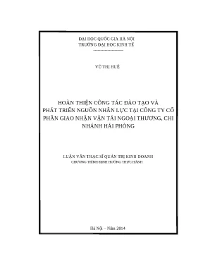 Cải thiện Đào Tạo và Phát Triển Nguồn Nhân Lực tại Công